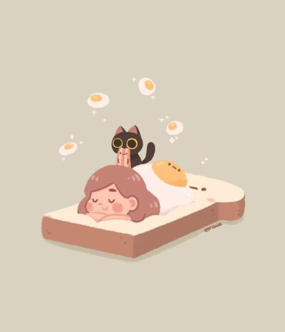 猫咪女孩插画