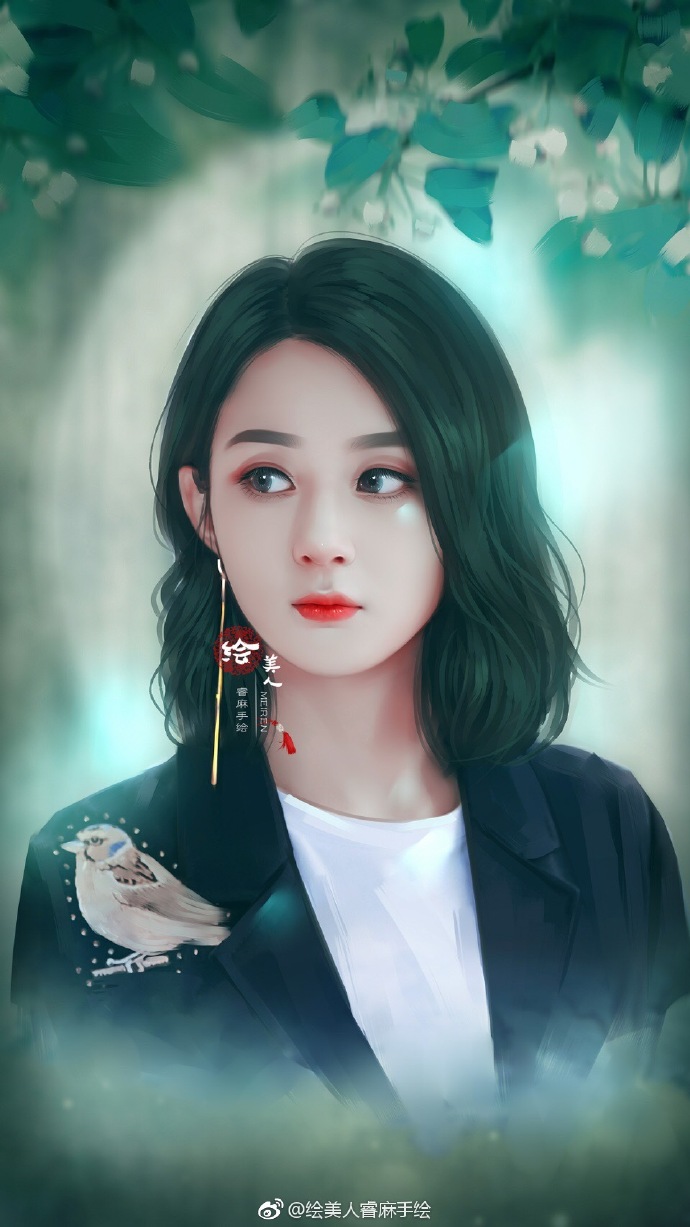 微博:绘美人睿麻手绘 赵丽颖手绘图 转绘图作品 赵丽颖美图 都录有