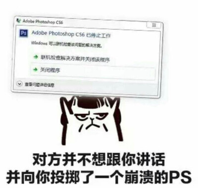 对方并不想跟你讲话,并向你投掷了一个崩溃的ps