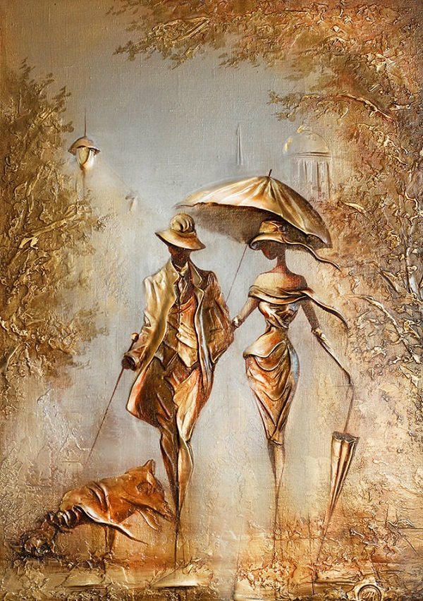 raen现代都市人物油画作品欣赏