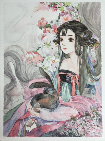 彩铅画古风人物临摹