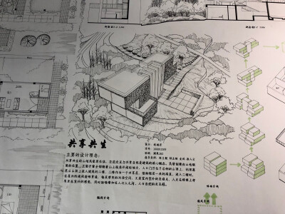 大三上建筑设计课程作业;宁波鄞州山地民宿设计正图
