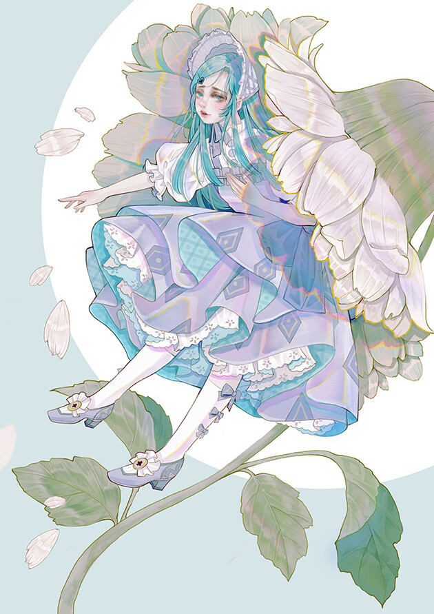少女#手绘# 插画师:夜阑小米/ 菻七 - 堆糖,美图壁纸兴趣社区