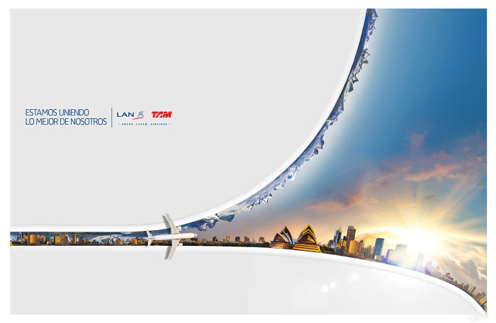 拉链创意广告设计—航空公司拉近城市间的距离