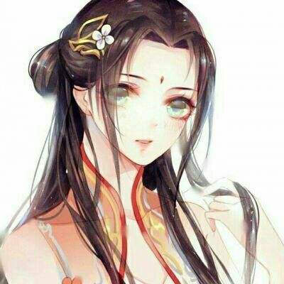 手绘古风红色头像