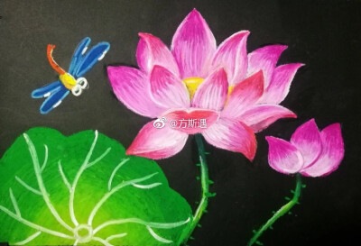 微博里学习的重彩棒画