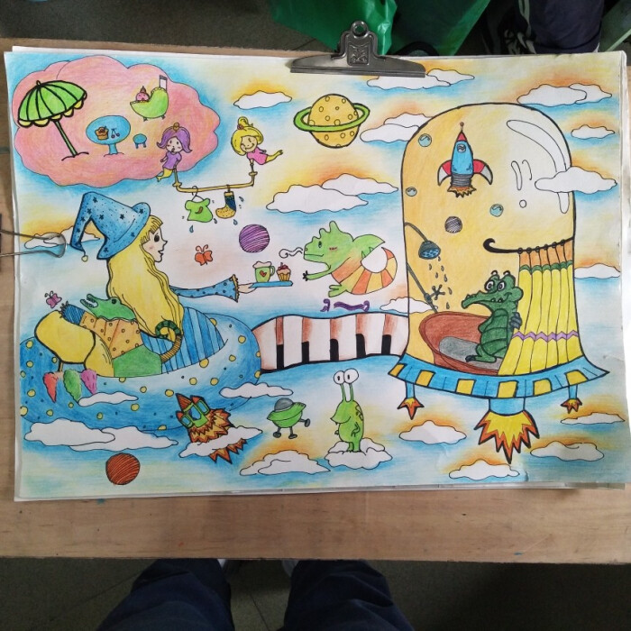 儿童科幻画 简笔画