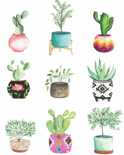 植物手帐素材 ins:pricklpearpaints