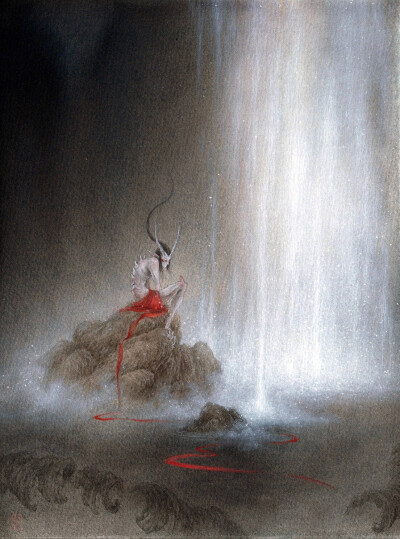 【中国百鬼】水神·魍魉 画师:杉泽
