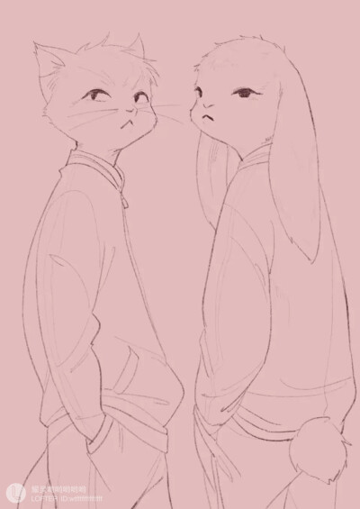 猫兔闺蜜头像