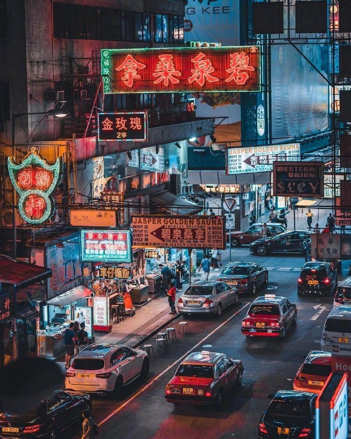 香港街头夜景 - 堆糖,美图壁纸兴趣社区