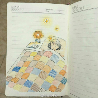 水彩 针管笔 手绘 人物细腻意境精致唯美笔记本上的绘画日本女孩:ik