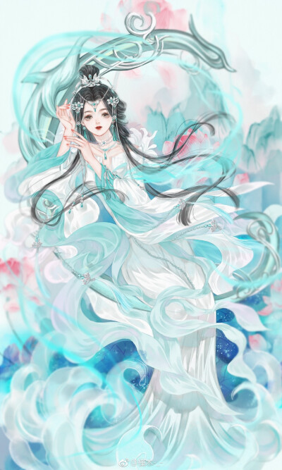 手绘古装美女 插画师:槿木