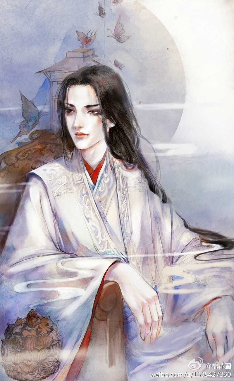 手绘古装美男 插画师:棉花圃