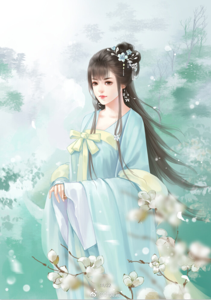 古装手绘美女 插画师:叶紫装