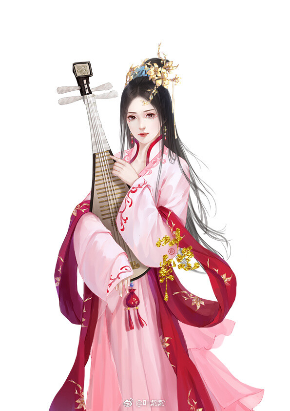 古装手绘美女 插画师:叶紫装