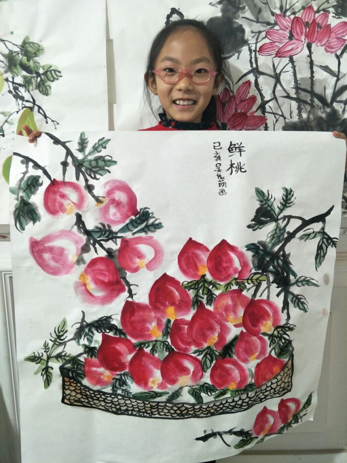 写意桃子