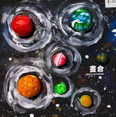 儿童创意美术,儿童绘画星球,低龄黏土水粉画