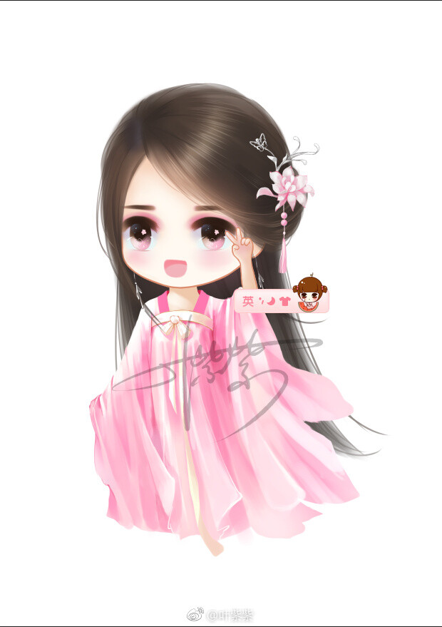 q版古装手绘美女 插画师:叶紫紫