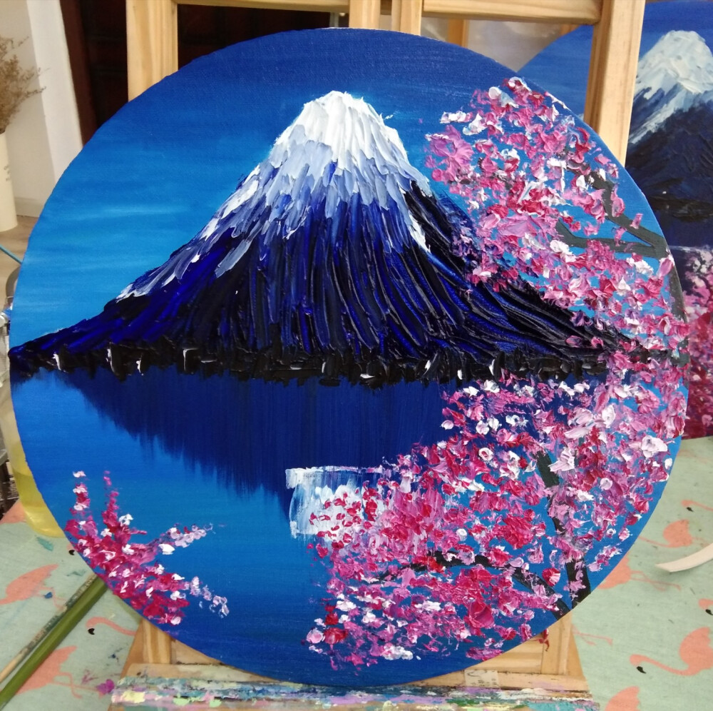 油画 富士山