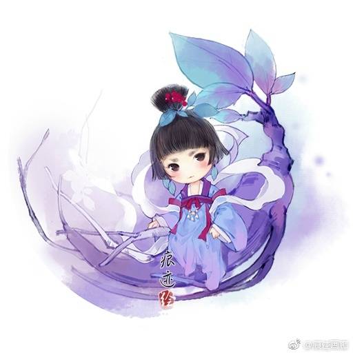 q萌 古风 古韵 中国风 手帐素材 插画 手绘 彩绘 头像