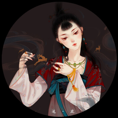 古风 古韵 中国风 手帐素材 插画 手绘 彩绘 头像 壁纸微博:山鬼--龙