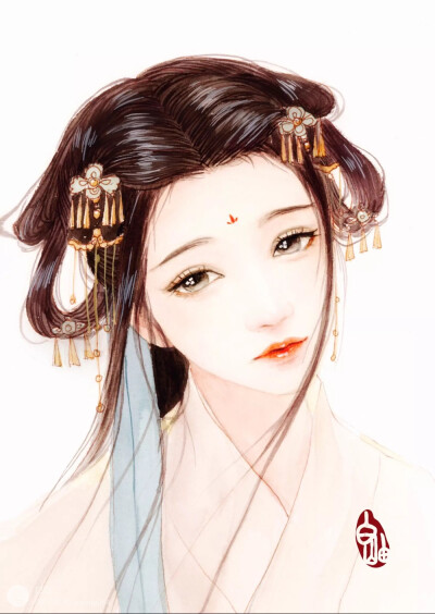 古风 古韵 中国风 手帐素材 插画 手绘 彩绘 头像 壁纸微博:白岫