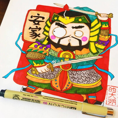 年画 门神 春节 素材收集 儿童画