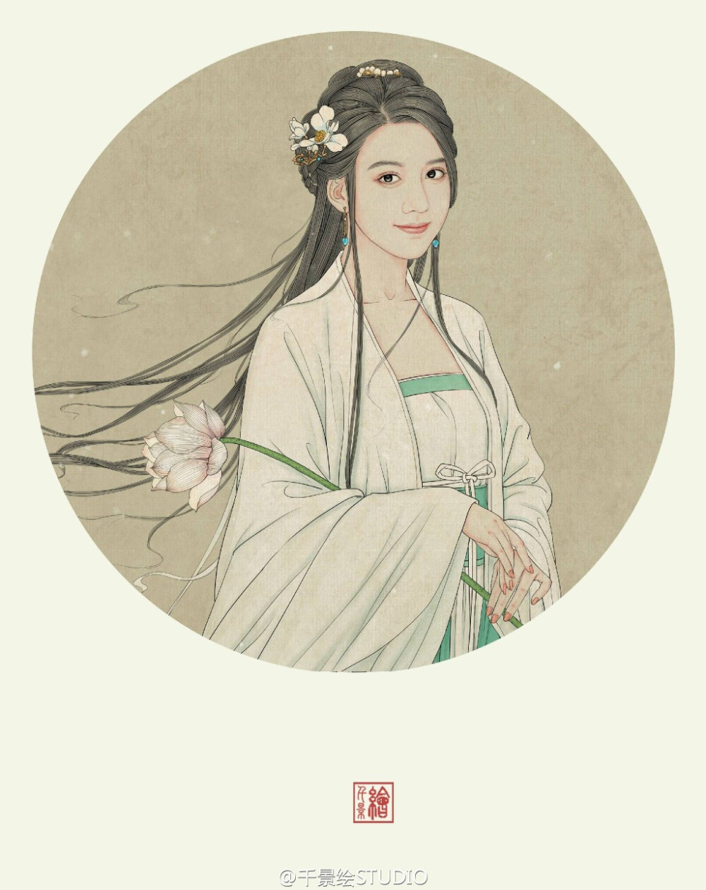 古风 古韵 中国风 手帐素材 插画 手绘 彩绘 头像 壁纸