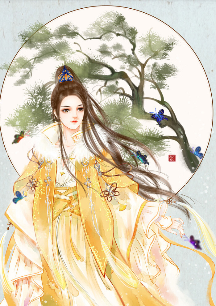 古风 古韵 中国风 手帐素材 插画 手绘 彩绘 头像 壁纸