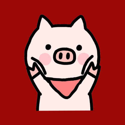卡通猪团头,喜庆.原图来自于微博@picshu