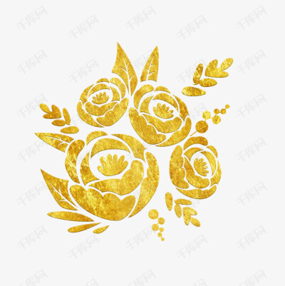 中国风传统烫金花纹花饰装饰图