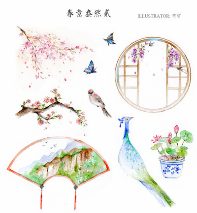 古风手绘风景美人