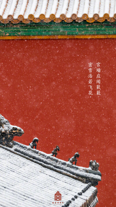 紫禁城【己亥初雪】"宫墙应闻簌簌,密雪浩若飞花" 照片文字取自@故宫