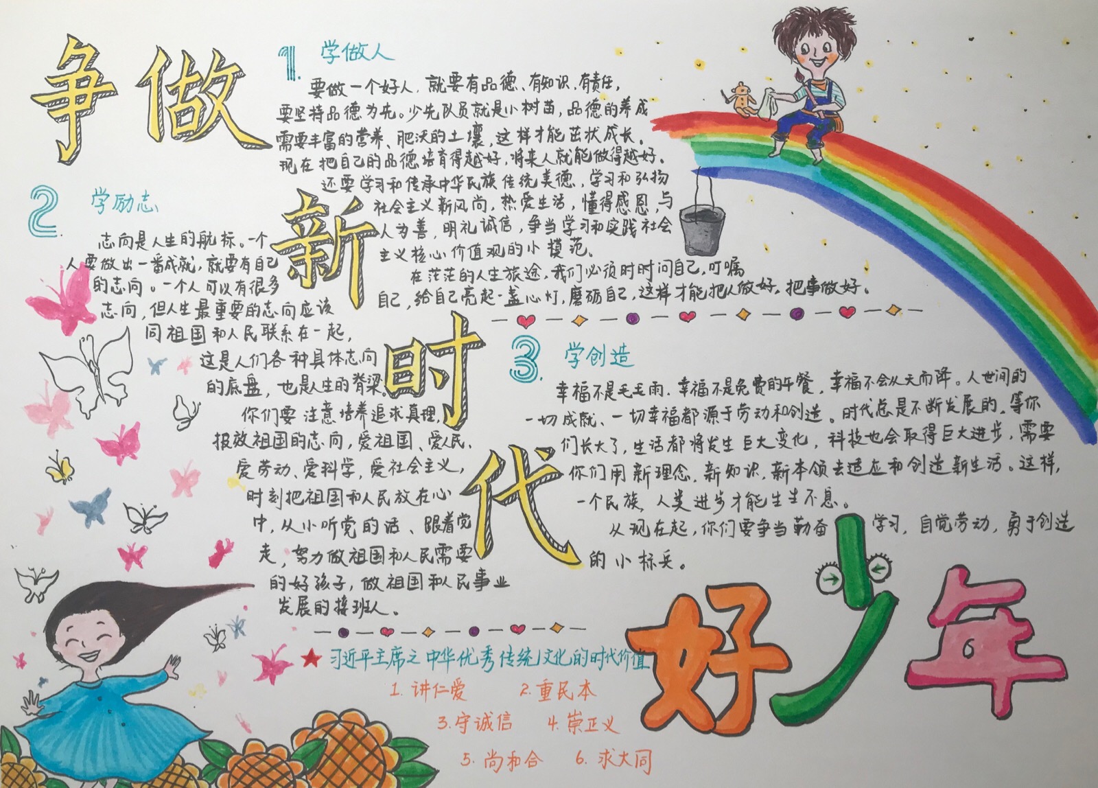 手抄报—争做新时代好少年