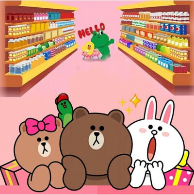 line friends 布朗熊brown choco 可妮兔cony 莎莉鸡sally 馒头人穆恩