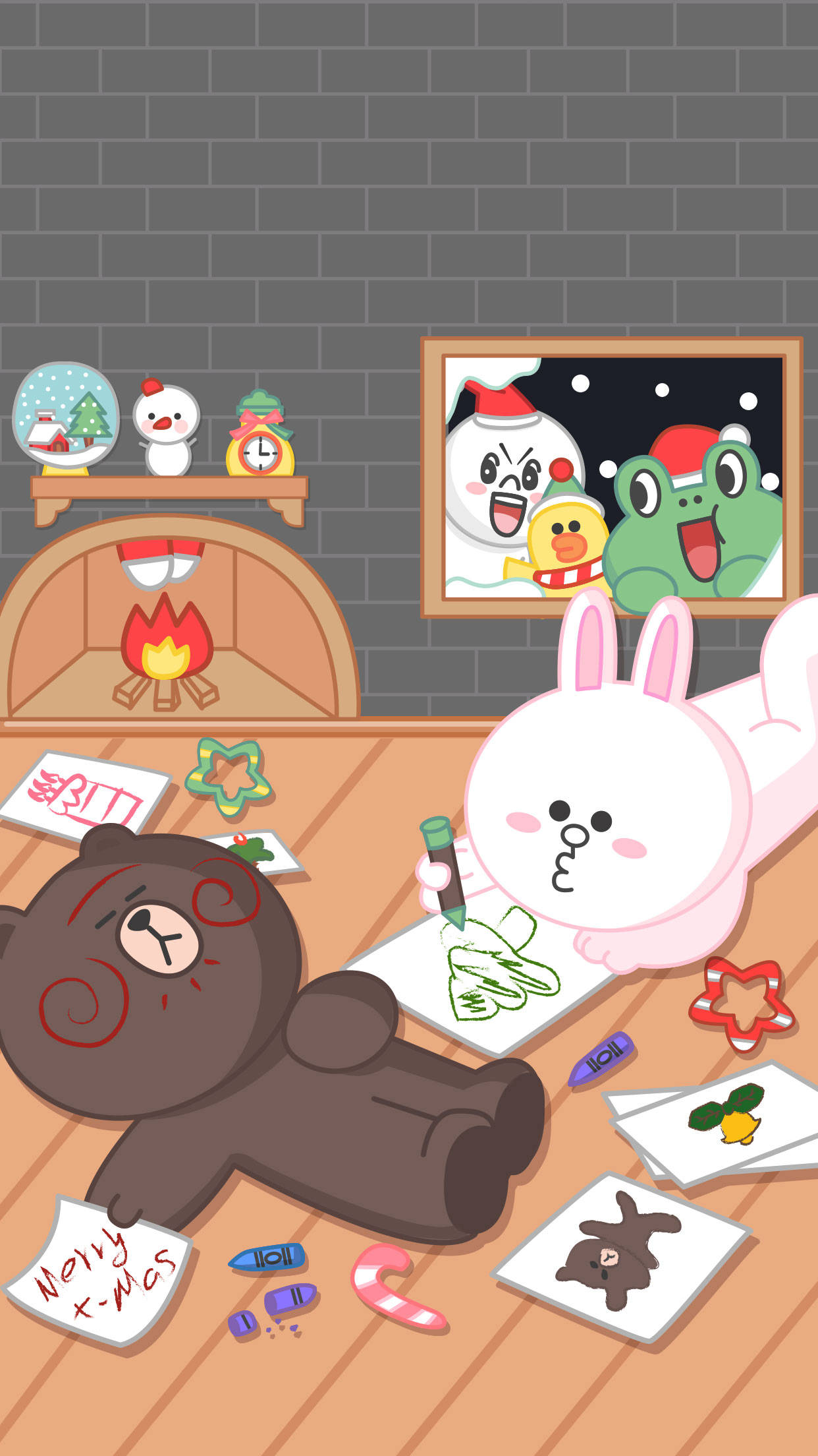 line friends 布朗熊brown choco 可妮兔cony 莎莉鸡sally 馒头人穆恩