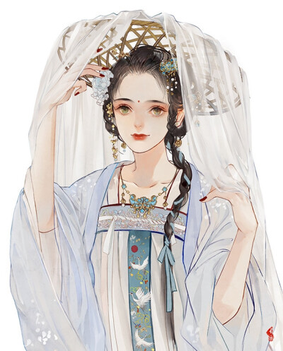 古风动漫女生头像画师长乐nina