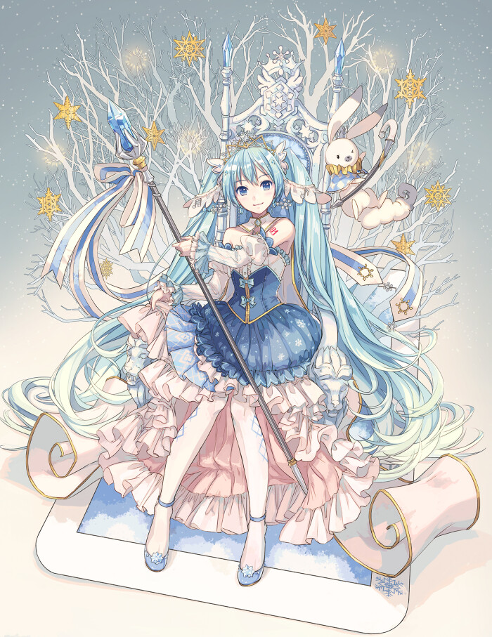 vocaloid 初音未来 雪未来2019 绘师:えこいくしま(p id=837839) 本