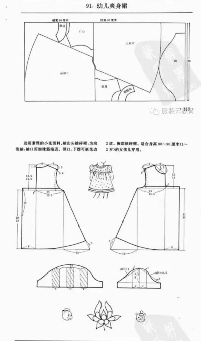 泡泡袖圆领连衣裙 0-3岁婴幼儿各种服装裁剪图合集小裁缝学堂