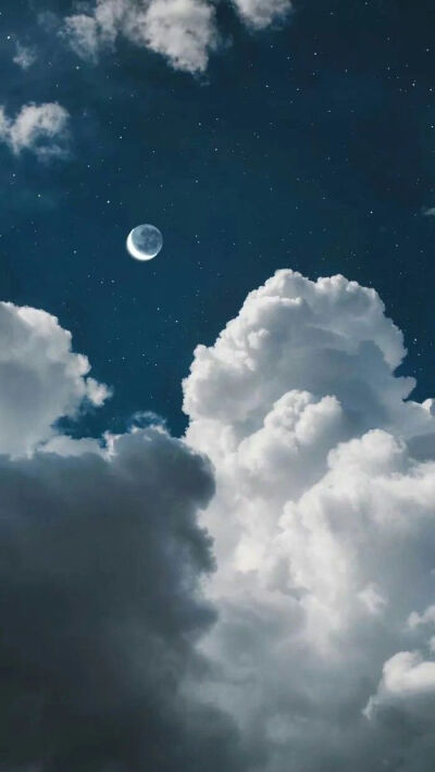 天空 壁纸 背景 月亮 云朵