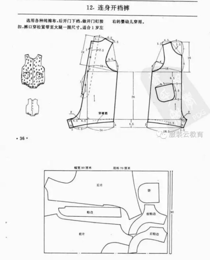 0-3岁婴幼儿各种服装裁剪图合集