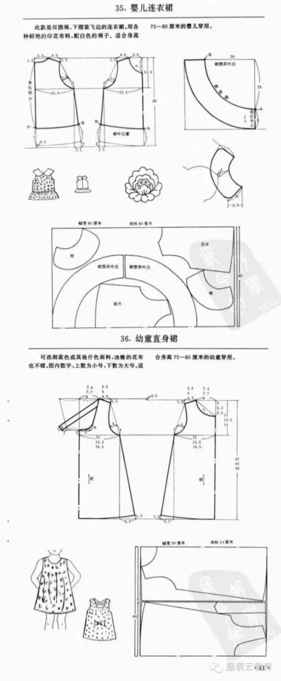 幼儿无袖背心连衣裙 0-3岁婴幼儿各种服装裁剪图合集小裁缝学堂