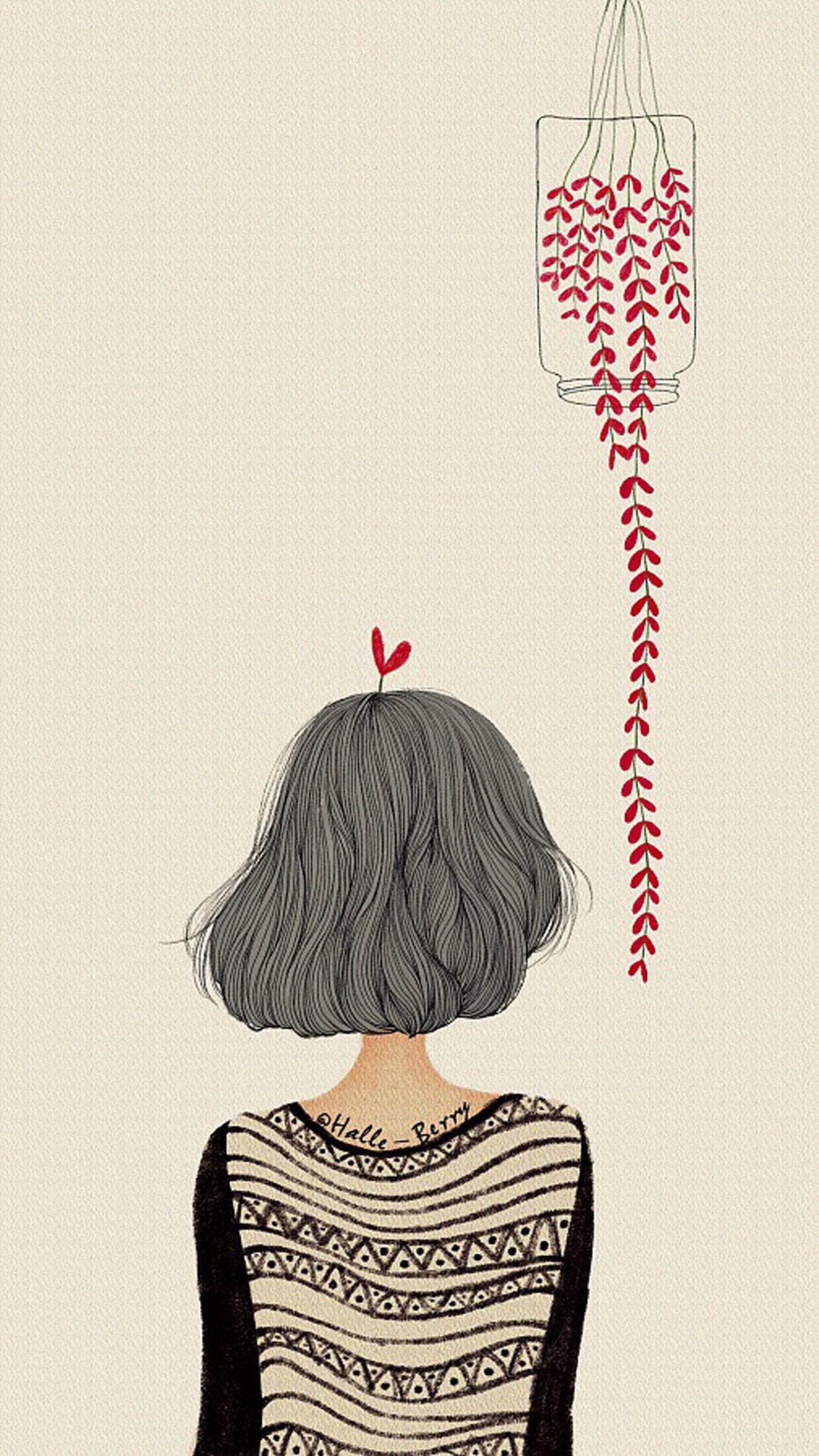 短发插画