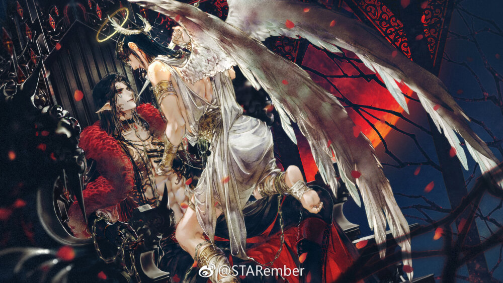 【微博@starember】天官赐福 花怜锦鲤点梗 西幻pa天使恶魔