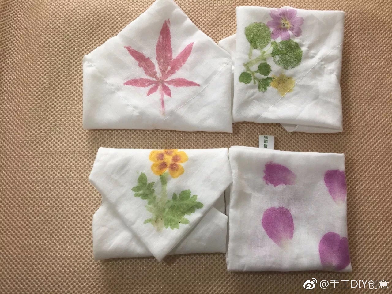 草木染diy:鲜花烙在手帕上