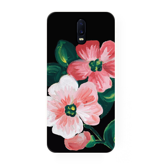 深系唯美文艺手绘花朵 oppo r17 pro r11s r9 s plus r15 手机壳