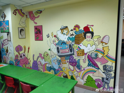 儿童画室墙绘收集(来源见水印)