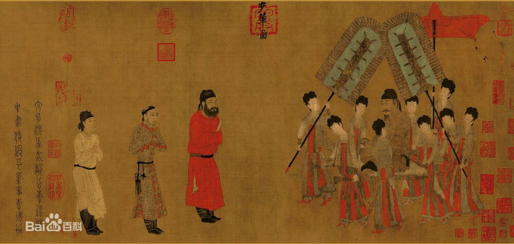 《步辇图》是唐朝画家阎立本的名作之一,是中国十大传世名画之一,现藏