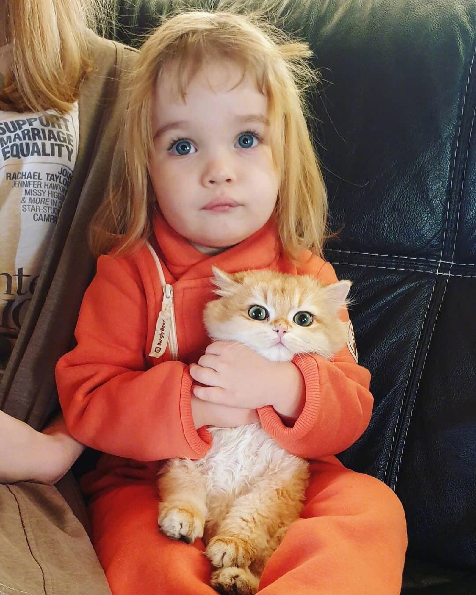 欧美小男孩抱着小猫咪图片 - 站长素材